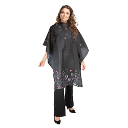 270-BLC BLACK W/PINK FLORAL CUTTING CAPE