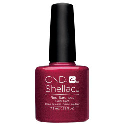 Creative Nail Design Shellac Red Baroness Color Coat