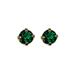 Inverness May Emerald Tiffany Earring 3mm 24KT GP #85