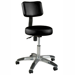DLX ROUND STOOL W/BACKREST 413359 BLACK